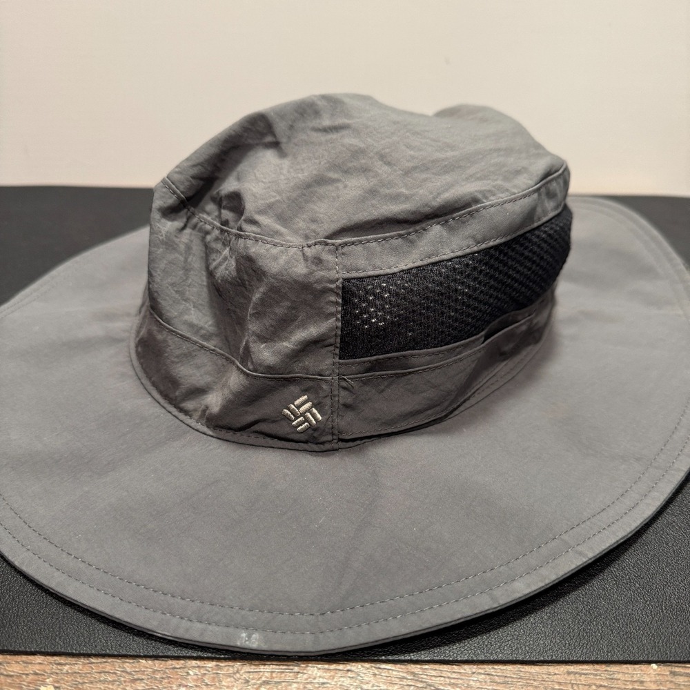 Columbia Booney Hat Mens OS Gray Solid Nylon Sun Protection Outdoor Hike Gorp